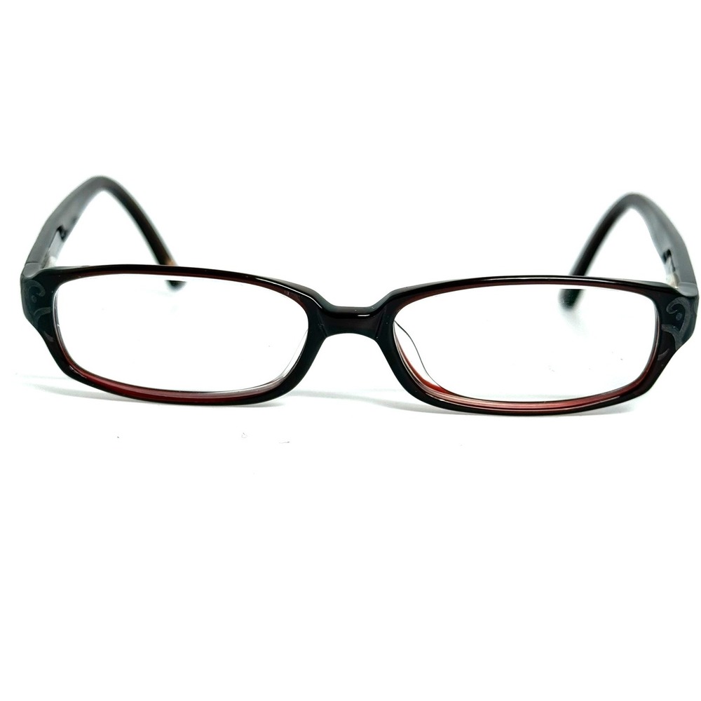 Nicole Miller Fuego Chili Red Rectangular Eyeglass Frames 50-15-137 Scroll